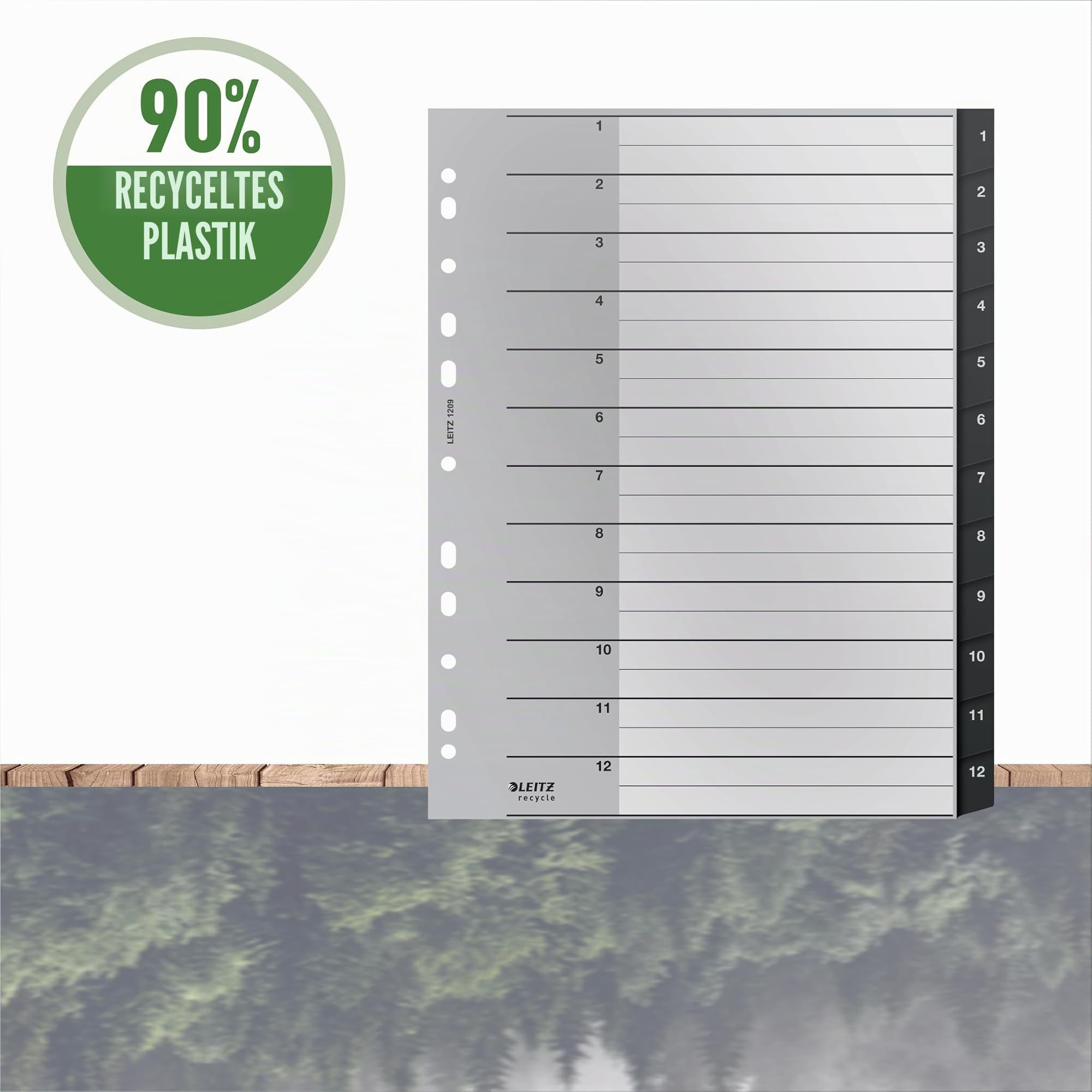leitz-recycle-register-1-12-mit-12-taben-extrabreit-schwarz image 2