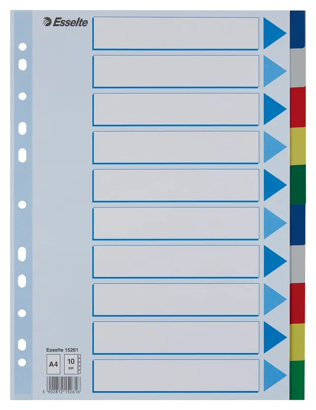 esselte-register-a4-10-taben-mehrfarbig-kunststoff image 1
