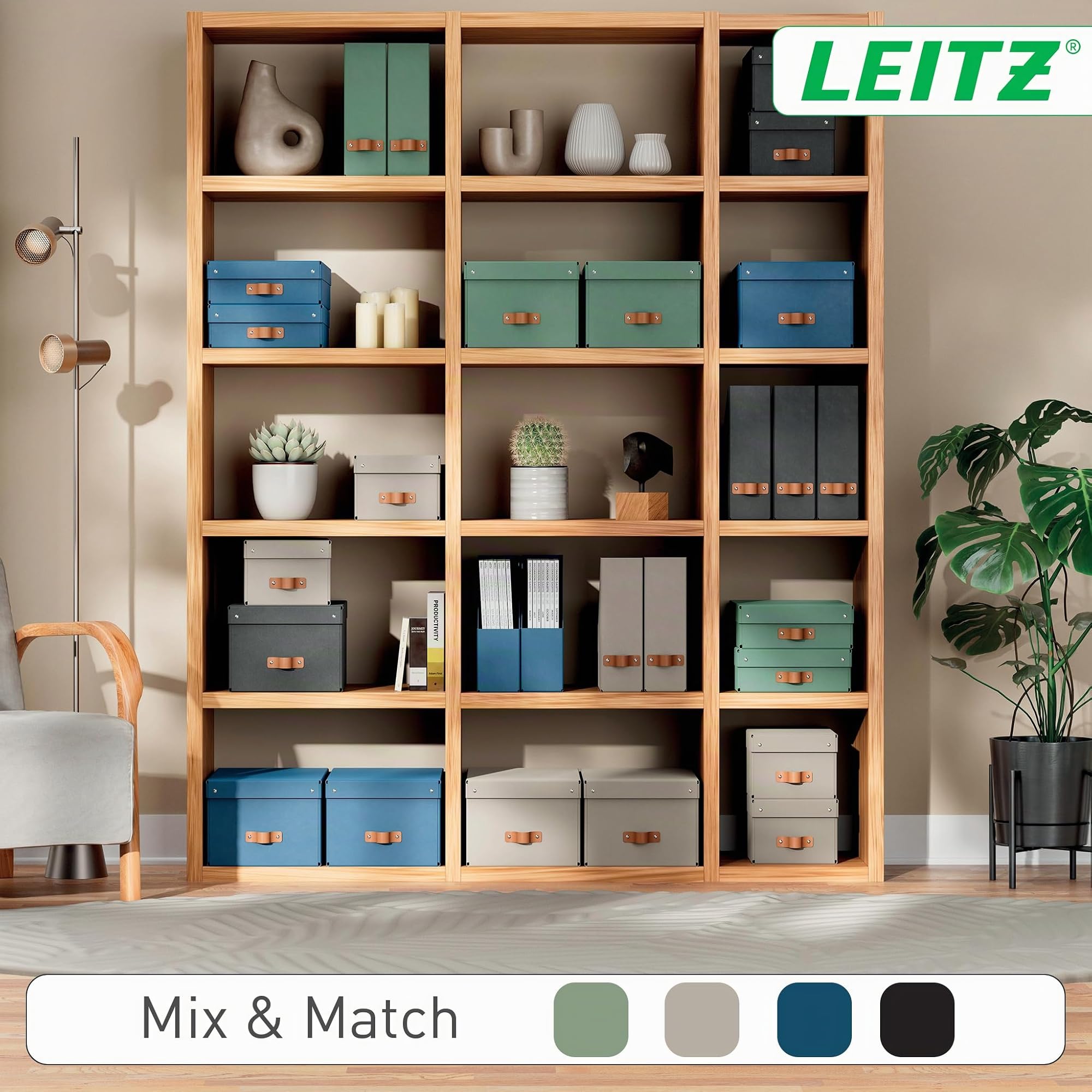 leitz-puro-aufbewahrungsbox-medium-mit-deckel-17-l-2er-set-in-gr-n-26-x-35-x-20- image 6