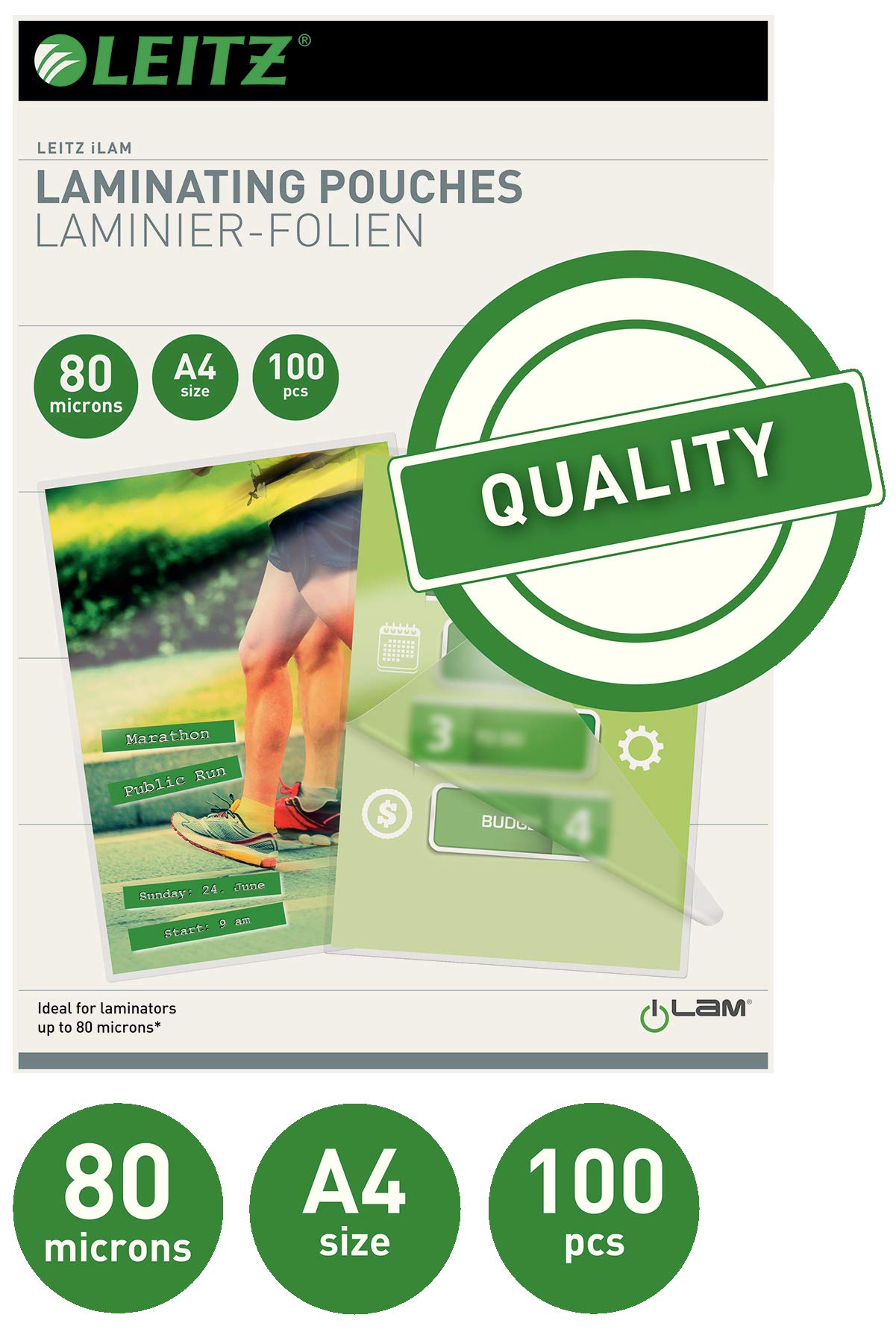 leitz-ilam-home-a4-laminierger-t-set-100x-laminierfolien-a4-80-mic image 6
