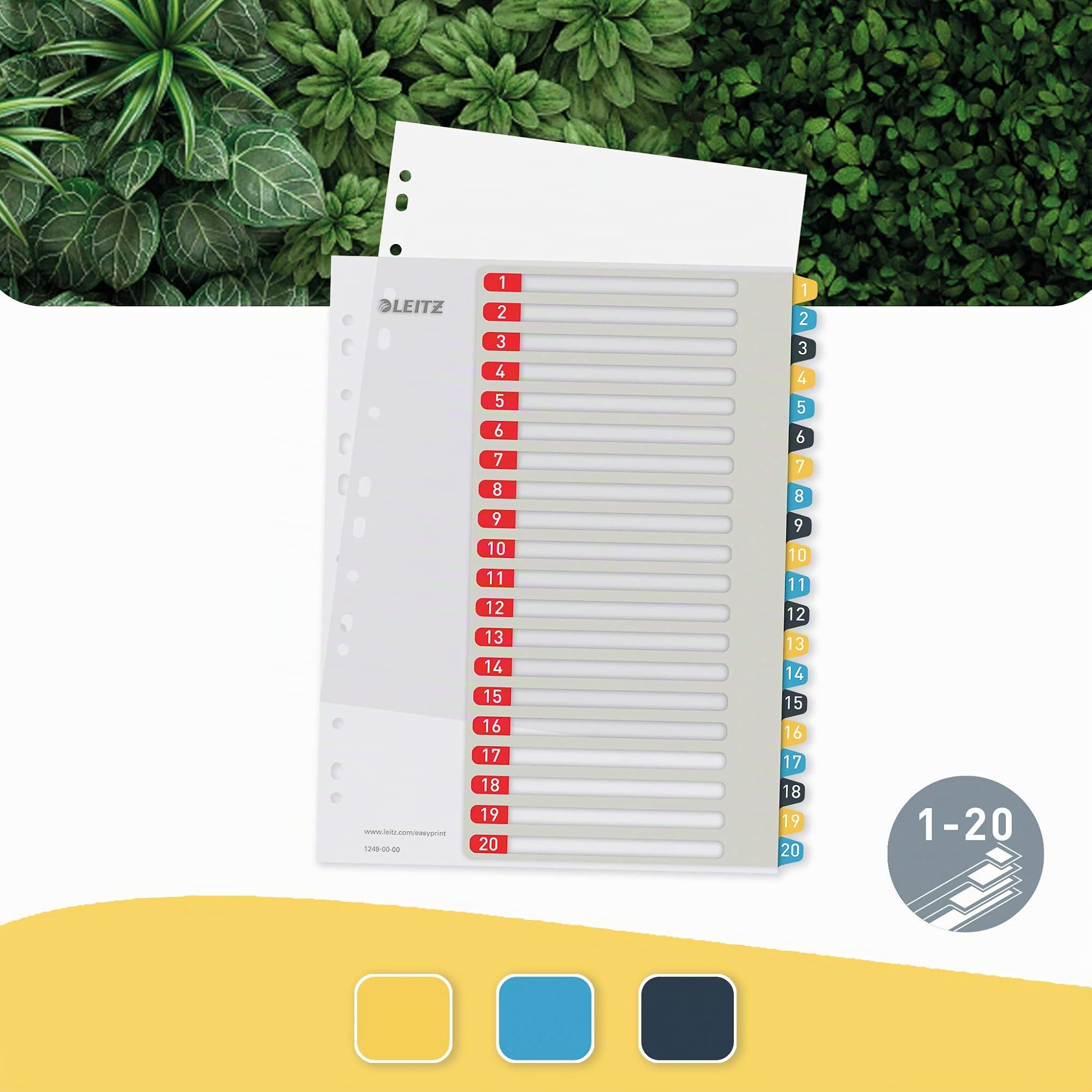 leitz-cosy-pc-beschriftbares-register-a4-1-20-mehrfarbig-12490000 image 2