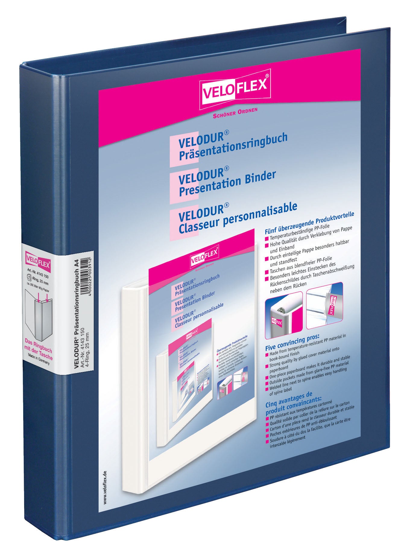 veloflex-pr-sentationsringbuch-velodur-din-a4-25-mm-4-d-ring-blau image 2
