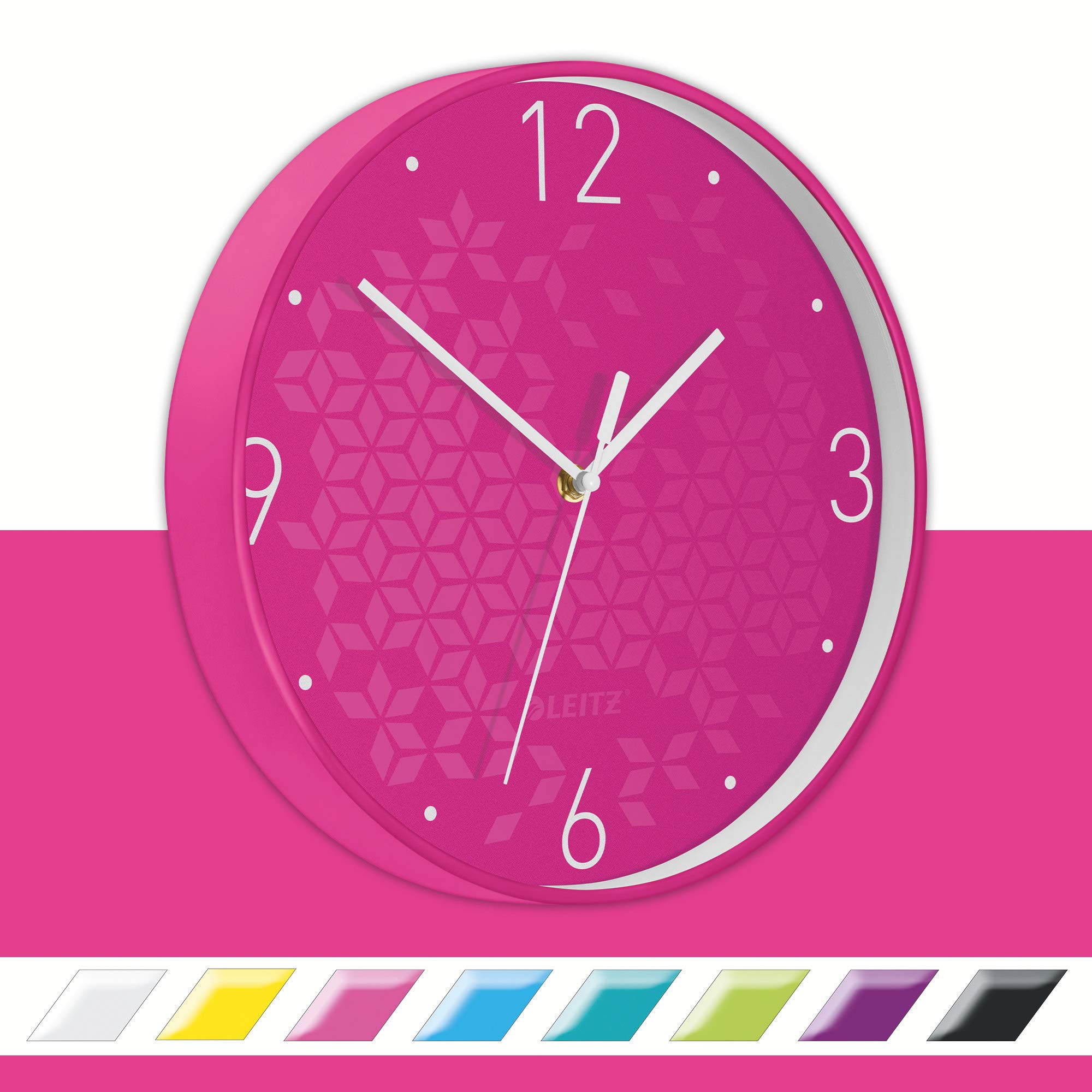 leitz-wow-wanduhr-quarz-pink-29-cm-durchmesser image 1