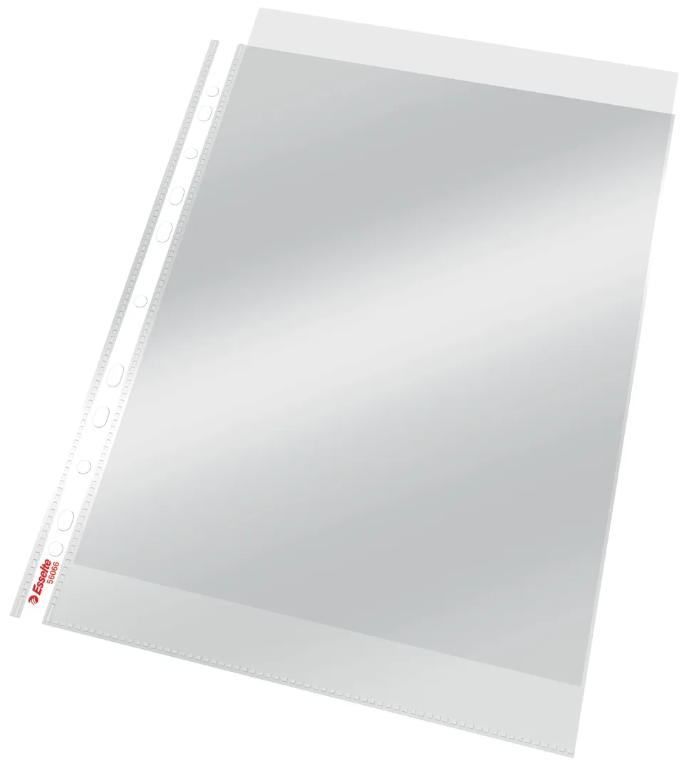 esselte-standard-prospekth-llen-a4-farblos-gl-nzend-100-st-ck-0-055-mm image 1