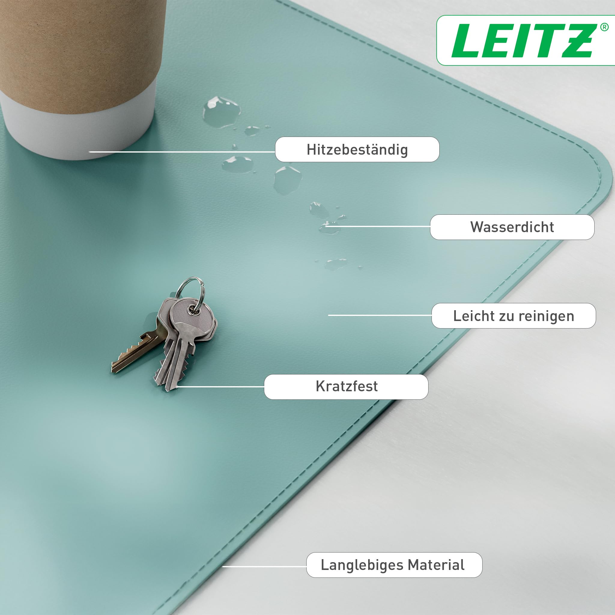 leitz-schreibtischunterlage-80-x-40-cm-mint-rutschfest image 2