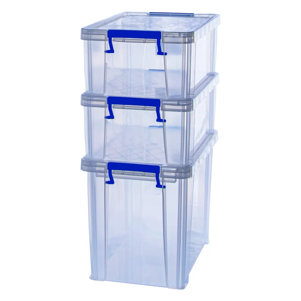 bankers-box-prostore-aufbewahrungsboxen-mit-deckel-set-2x-10-liter-1x-18-5-liter image 1