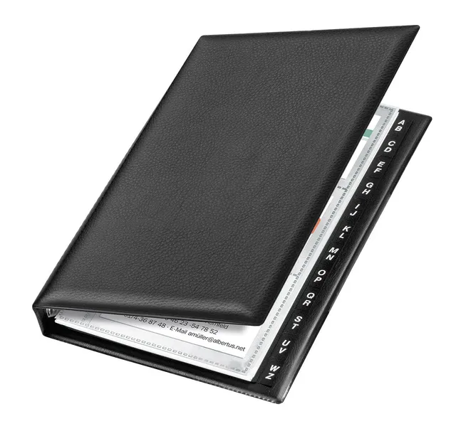 veloflex-visitenkartenringbuch-145x225-mit-12-h-llen-und-register-schwarz image 1