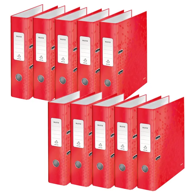 leitz-wow-qualit-ts-ordner-180-a4-80mm-10er-pack-rot-10050026 image 1