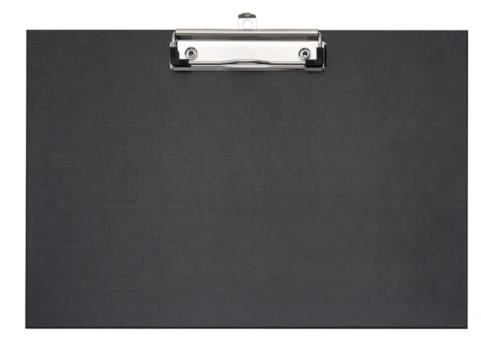 veloflex-schreibplatte-basic-din-a4-quer-pp-schwarz-mit-metallklemme image 1
