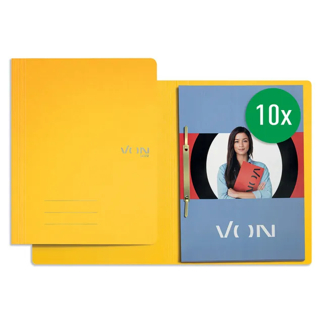 von-leitz-schnellhefter-a4-karton-335-g-m-gelb-10er-pack-30130015 image 1
