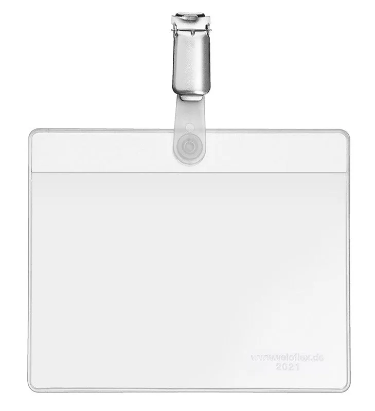 veloflex-velocard-namensschild-105-x-74-mm-hart-pvc-mit-hosentr-gerclip-transpar image 1