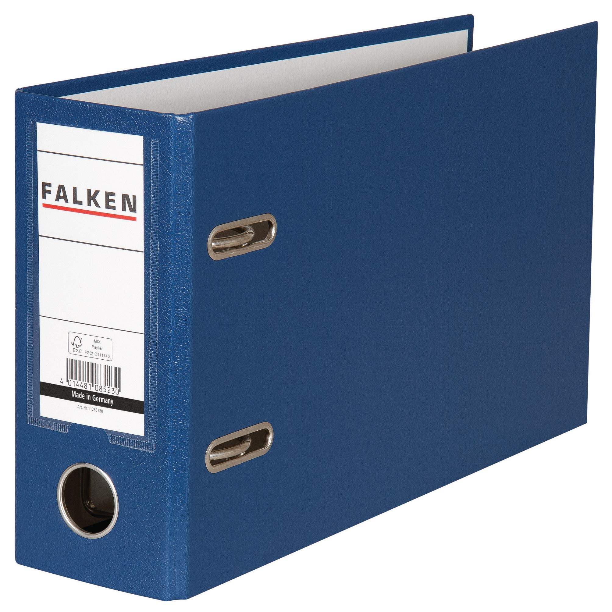 falken-pp-color-kunststoff-ordner-din-a5-quer-8-cm-blau-mit-wechselfenster image 1