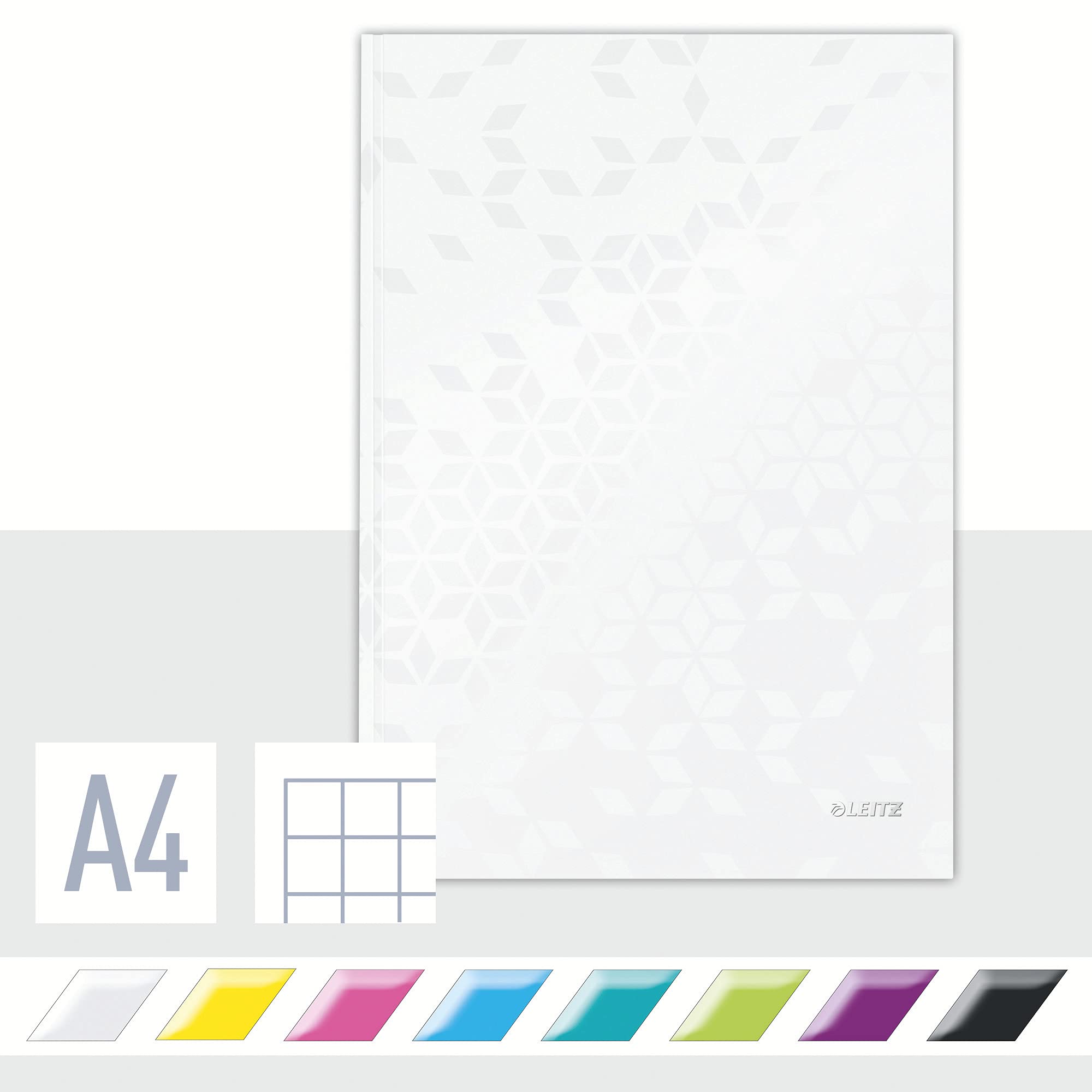leitz-wow-notizbuch-a4-kariert-hardcover-wei-160-seiten-46261001 image 1