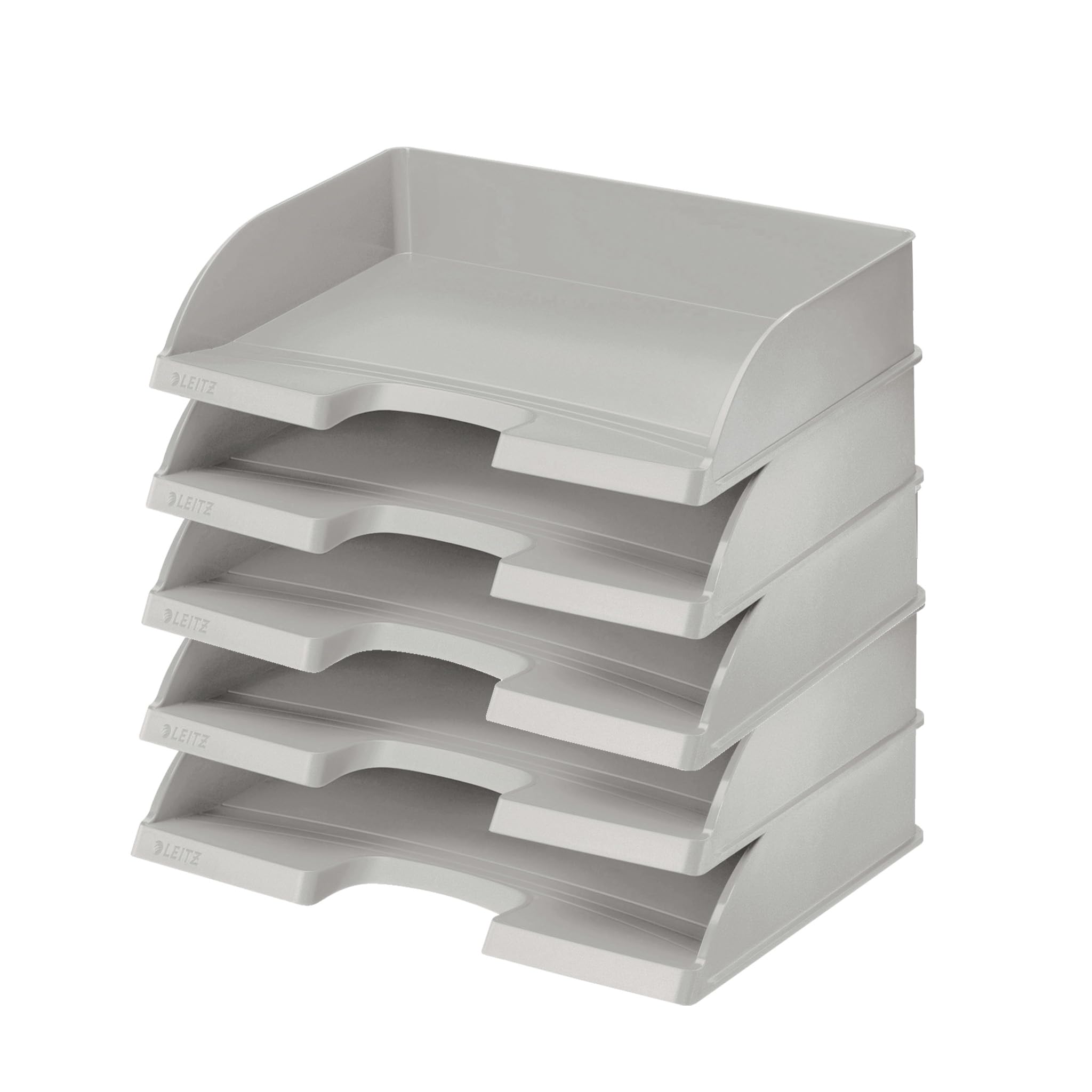 leitz-plus-briefkorb-querformat-a4-grau-ablagefach-5er-pack-52180085 image 1