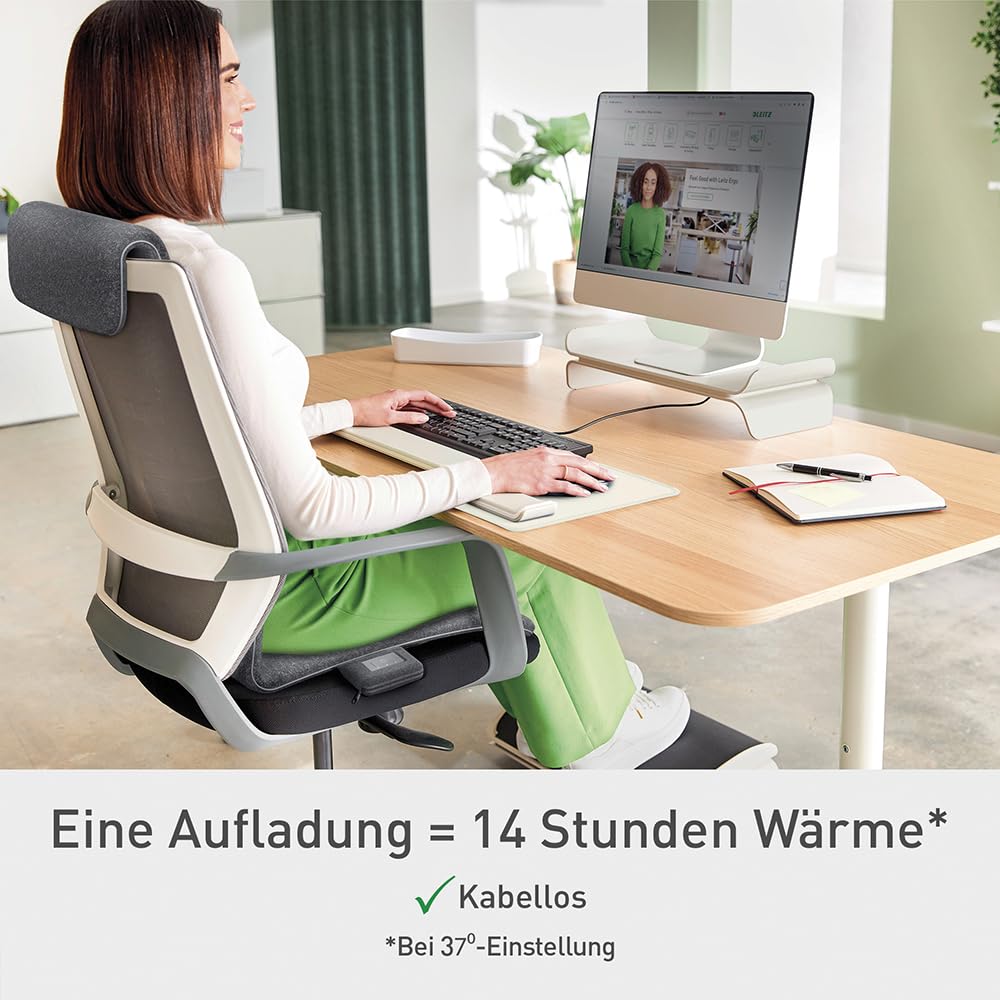 leitz-icomfi-beheizbare-sitzauflage-mit-akku-hellgrau-130x40x8-cm-65940085 image 2