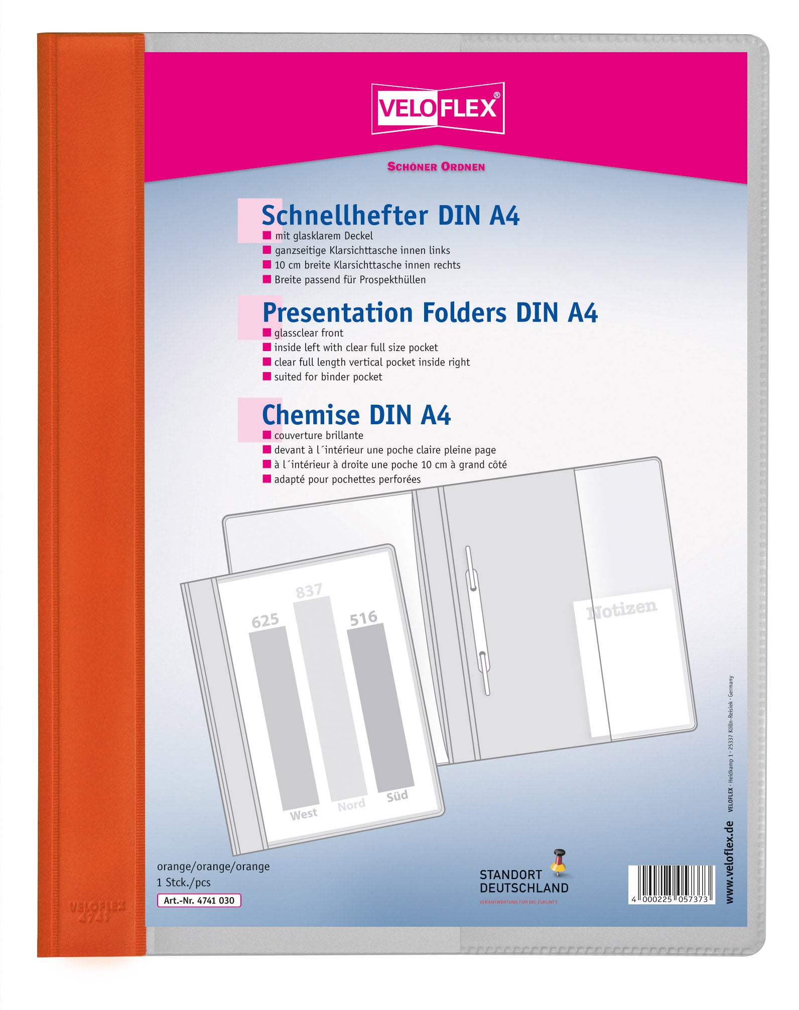 veloflex-schnellhefter-veloform-din-a4-pvc-gelb-vorderdeckel-glasklar image 4