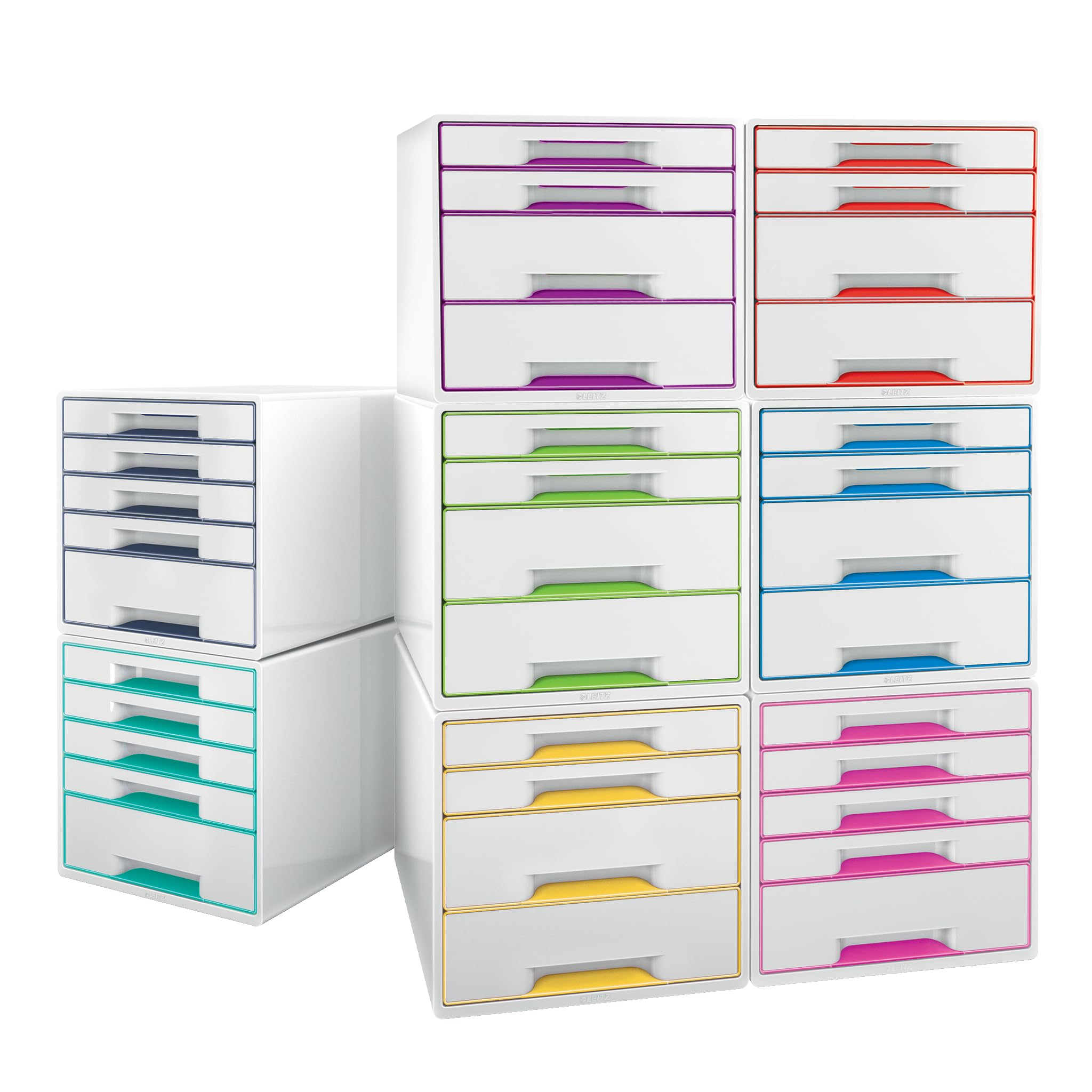 leitz-cube-wow-schubladenbox-a4-mit-4-f-chern-wei-schwarz image 6