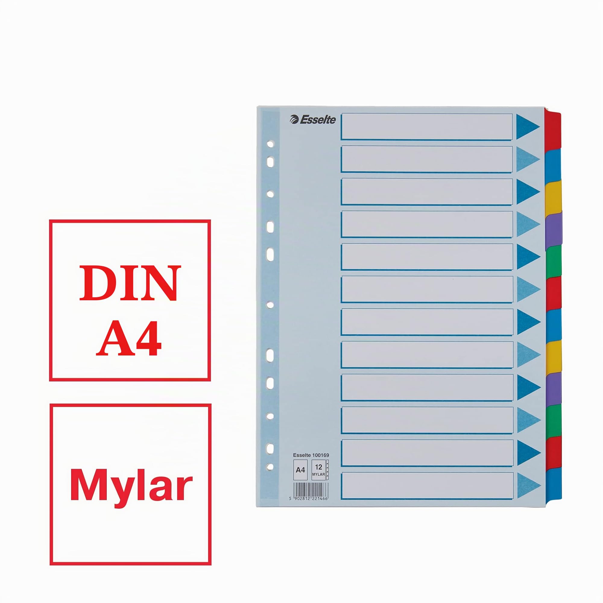 esselte-register-a4-12-teilig-recyclingkarton-mehrfarbig image 2