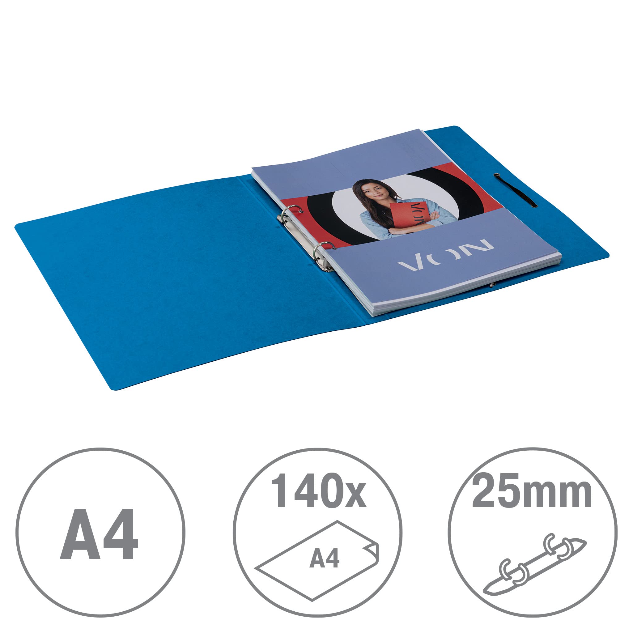 leitz-von-ringbuch-a4-2-ringe-25-mm-f-r-140-blatt-blau-5-st-ck image 2