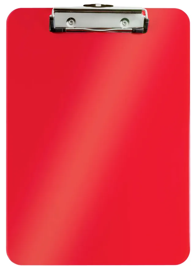 leitz-wow-klemmbrett-a4-39710026-rot-hartplastik-mit-metallklemme-f-r-80-blatt image 1