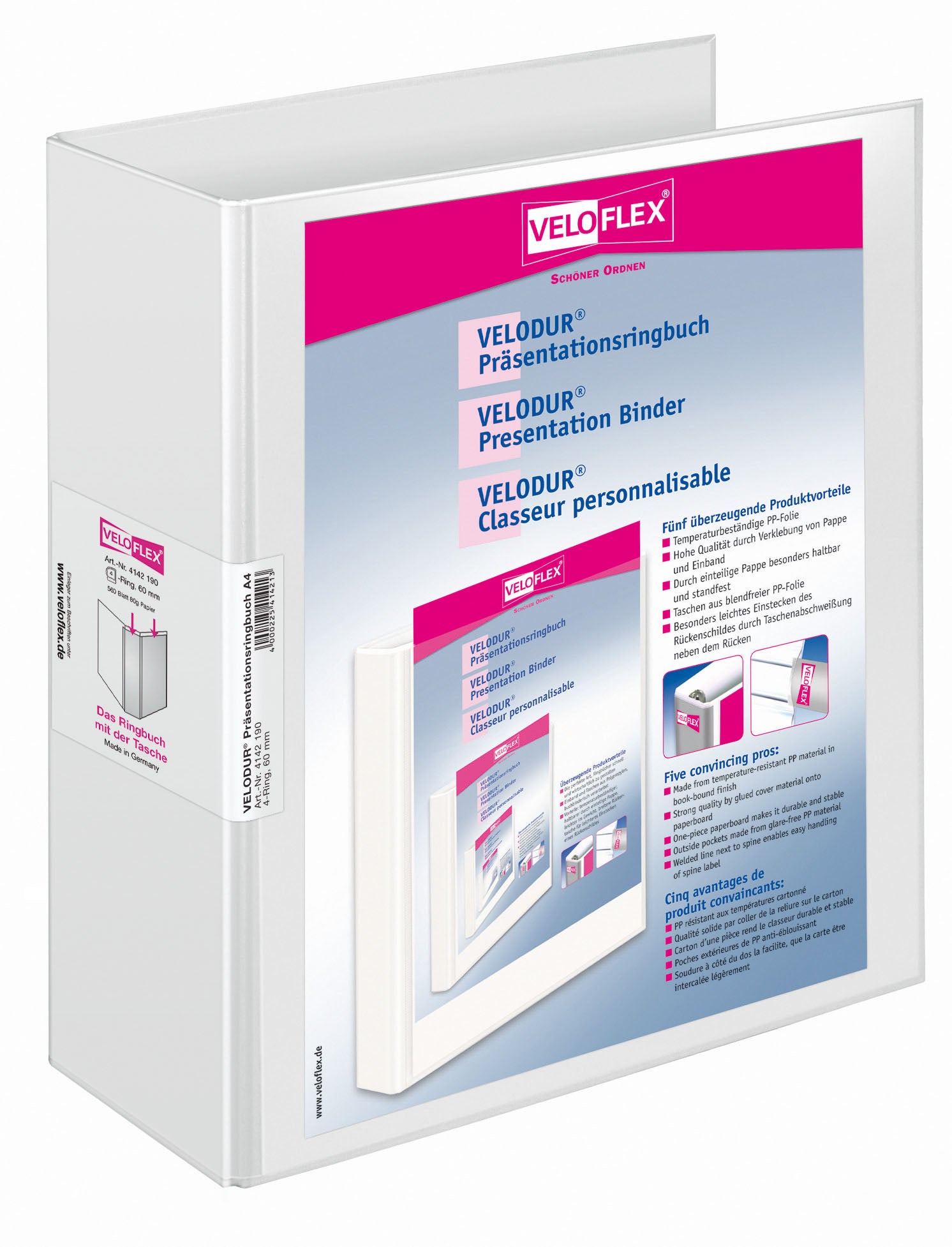 veloflex-velodur-pr-sentationsringbuch-din-a4-60-mm-4-d-ring-wei image 1