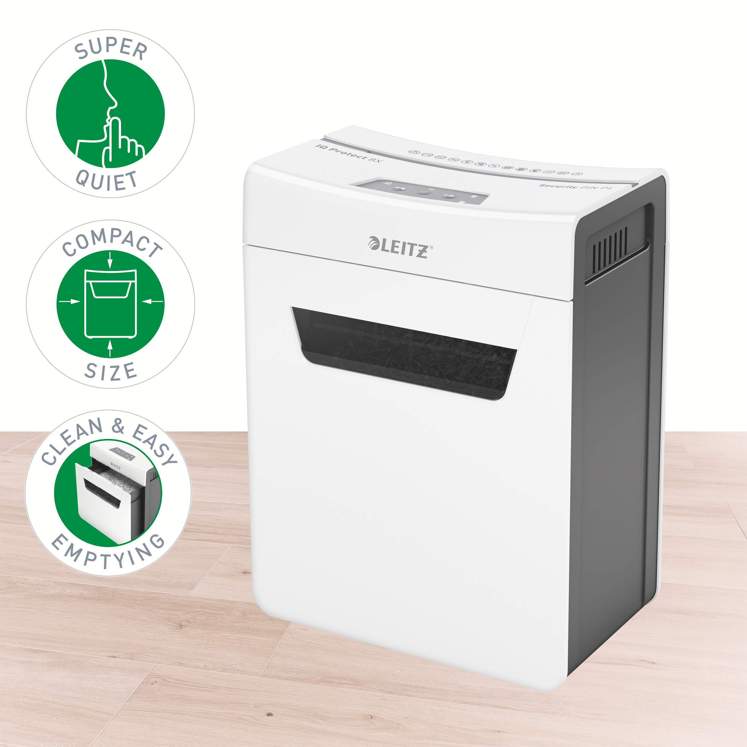 leitz-iq-protect-premium-8x-aktenvernichter-p4-partikelschnitt-wei image 2