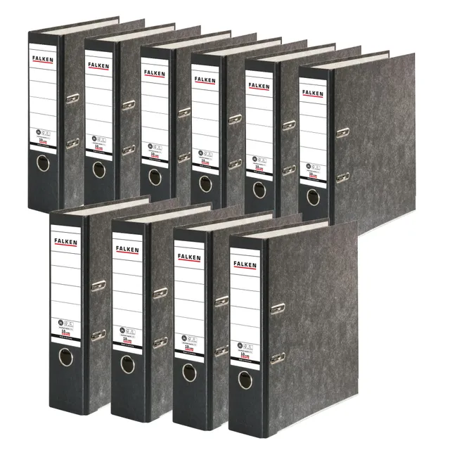 falken-recycling-ordner-a4-8-cm-schwarz-10er-pack-wolkenmarmor image 1
