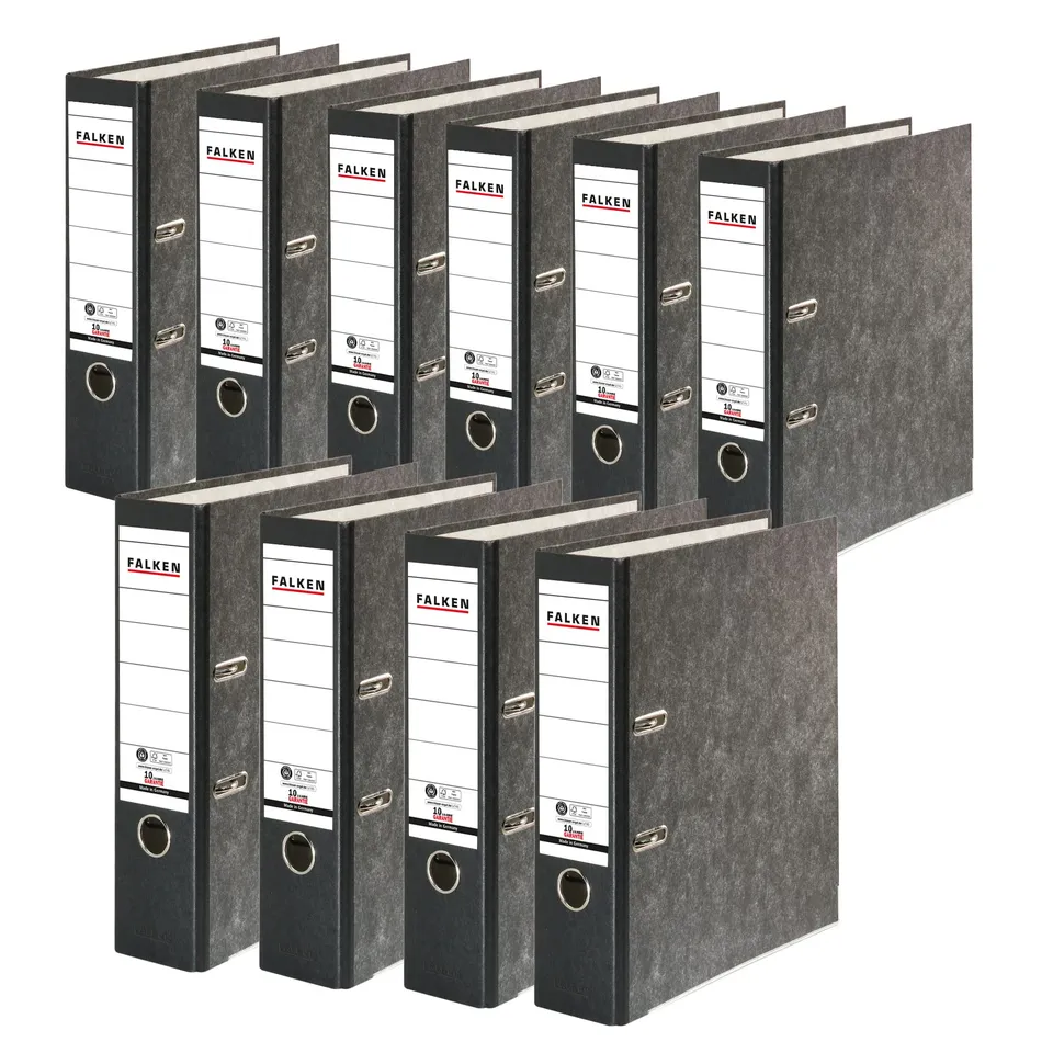 falken-recycling-ordner-a4-8-cm-schwarz-10er-pack-wolkenmarmor image 1