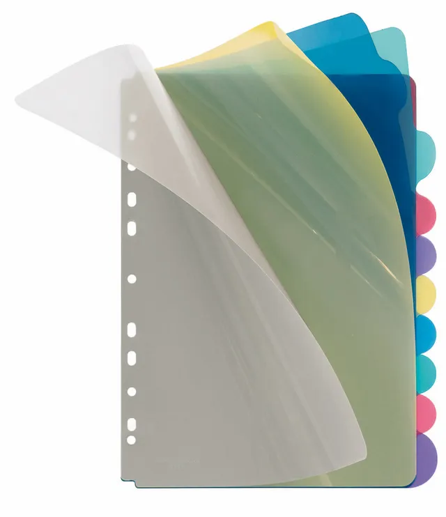 veloflex-veloform-register-10-teilig-din-a4-blanko-5-farbig-transparent image 1