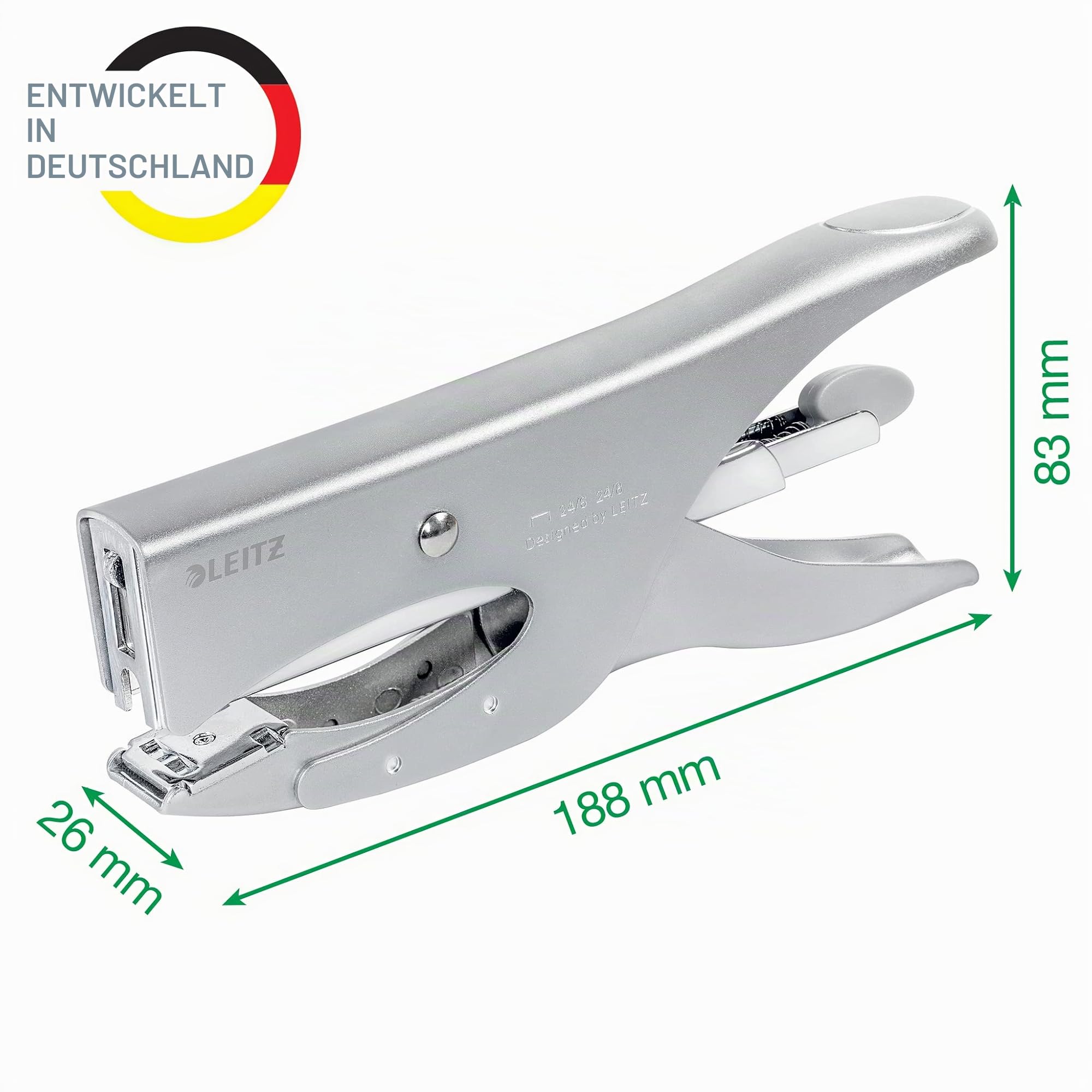 leitz-heftzange-f-r-40-blatt-mit-hinterlademechanik-metall-silber image 3