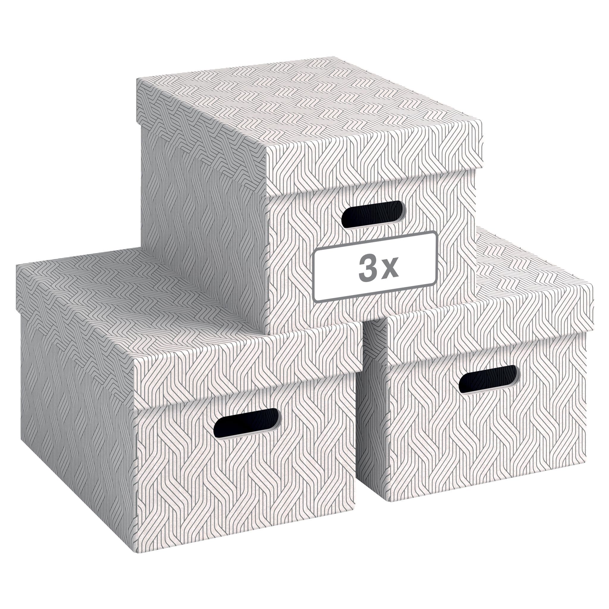 leitz-von-aufbewahrungsbox-mit-deckel-15-l-mittel-wei-3er-set image 1