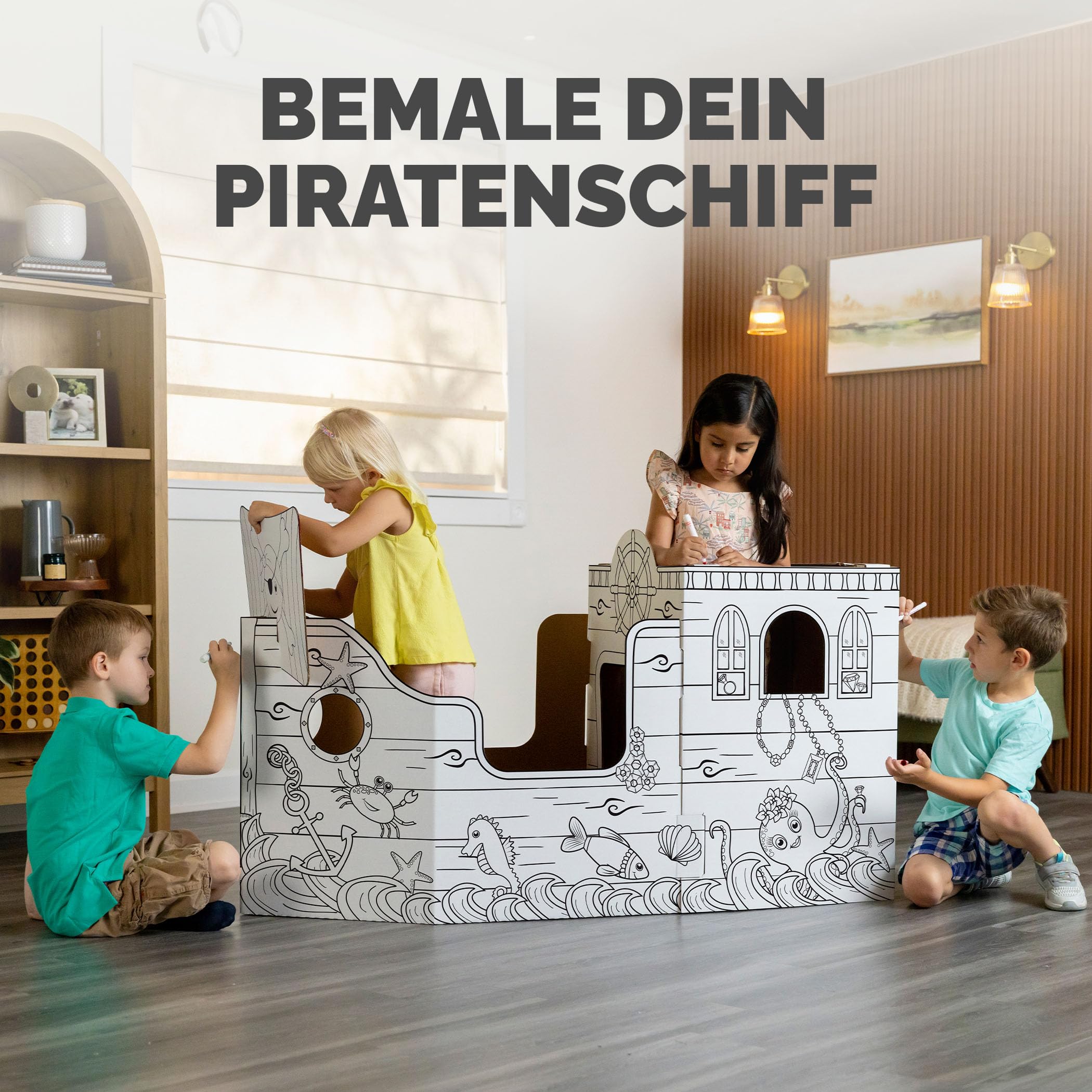bankers-box-piratenschiff-spielhaus-xl-79-x-135-cm-ausmalbares-papphaus-ab-3-jah image 6