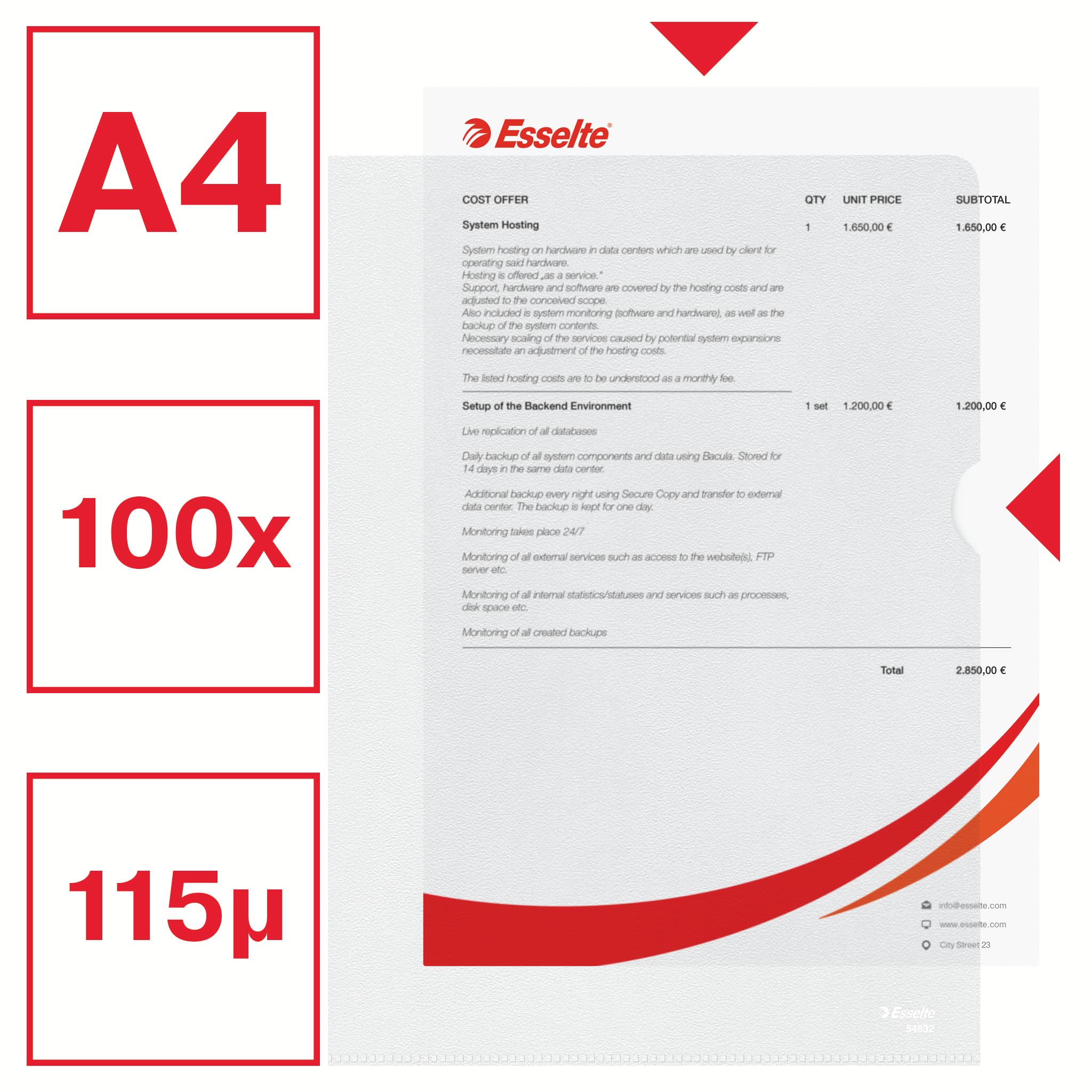 esselte-standard-plus-sichth-llen-a4-matt-100-st-ck-54832 image 2