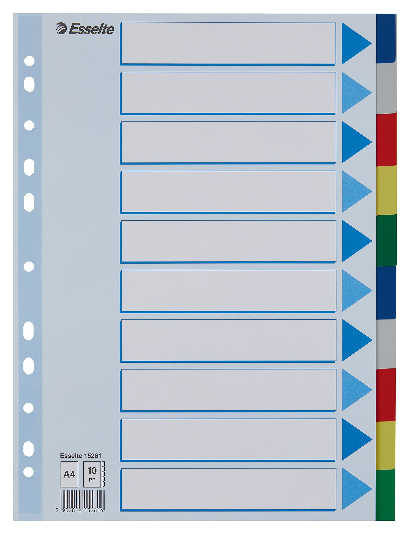 esselte-register-a4-10-taben-mehrfarbig-kunststoff image 1