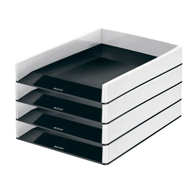 leitz-briefkorb-a4-4er-pack-duo-colour-schwarz-grau-53610095 image 1