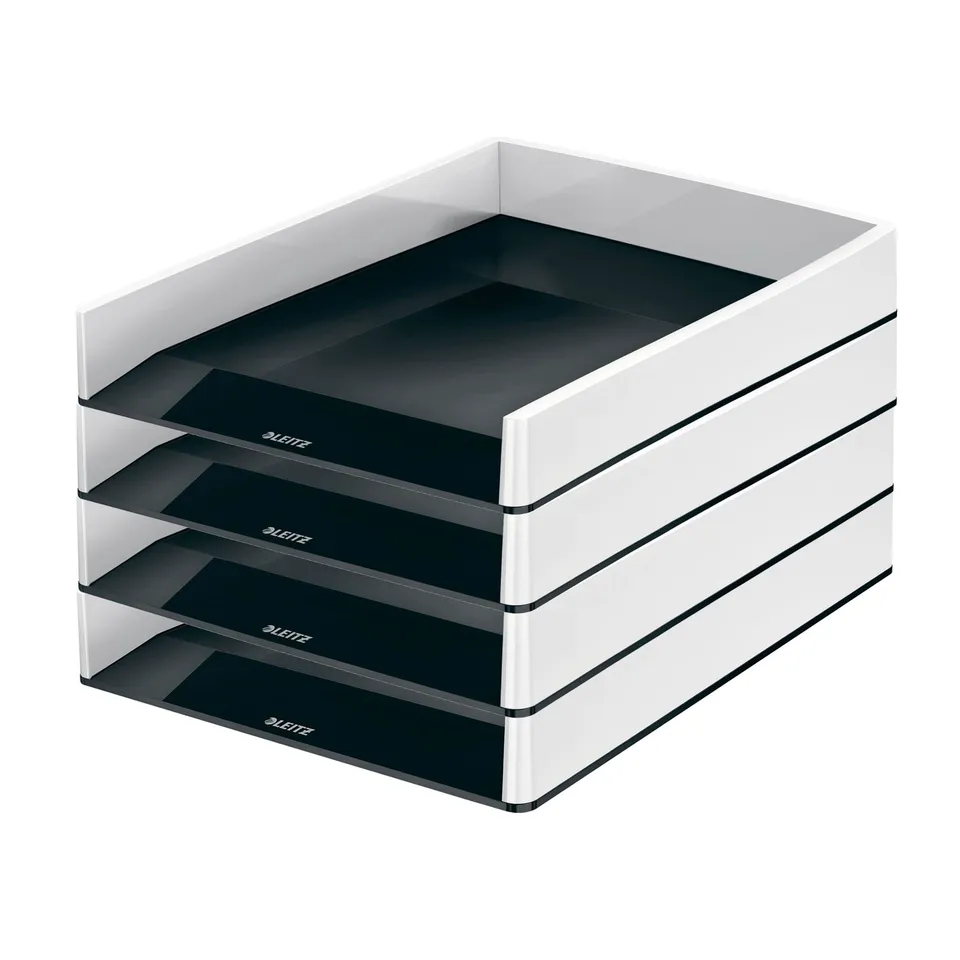 leitz-briefkorb-a4-4er-pack-duo-colour-schwarz-grau-53610095 image 1