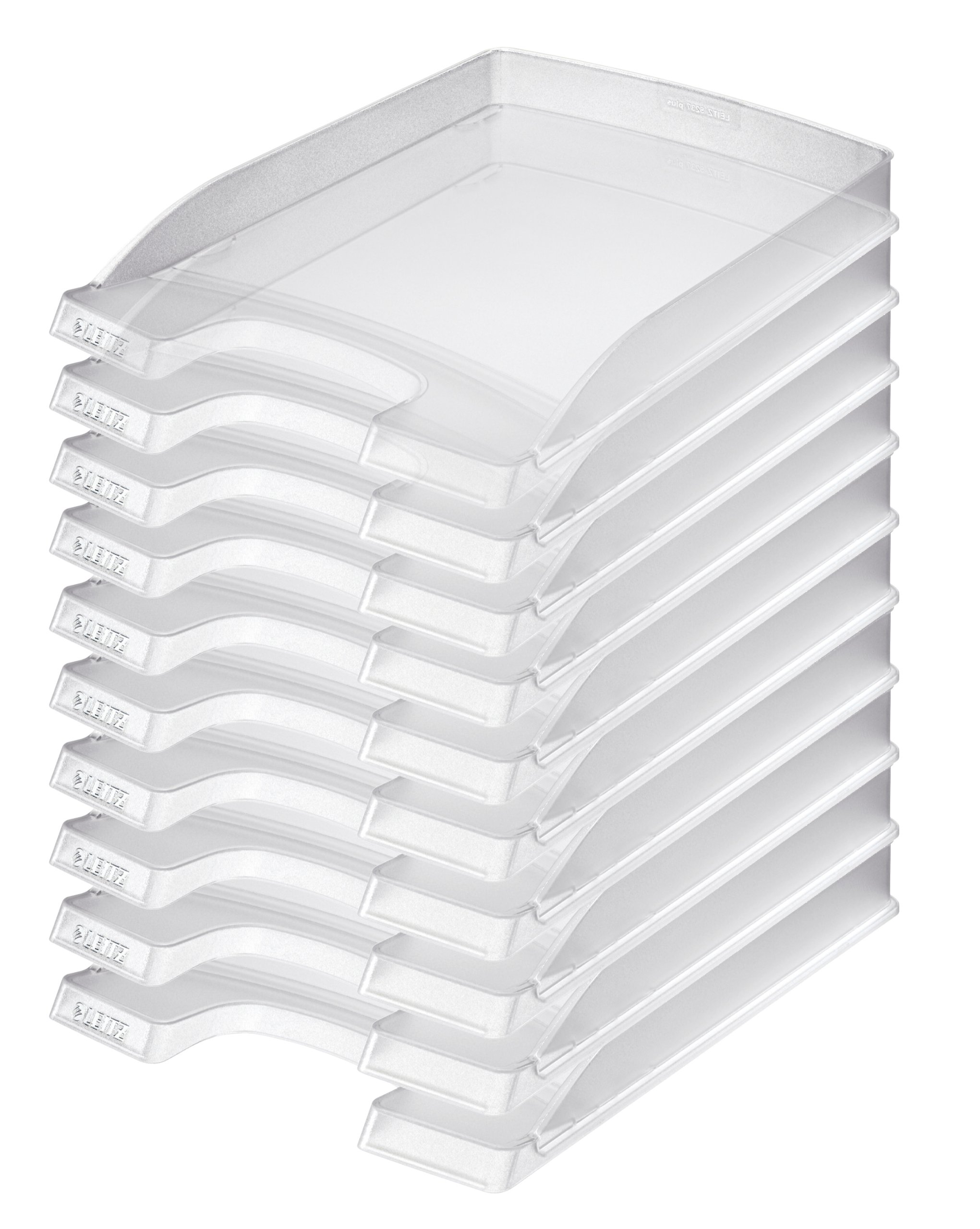leitz-briefkorb-flach-a4-transparent-10er-pack-plus-serie-52370003 image 1
