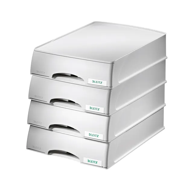 leitz-plus-briefkorb-schublade-a4-4er-pack-grau-52100085 image 1