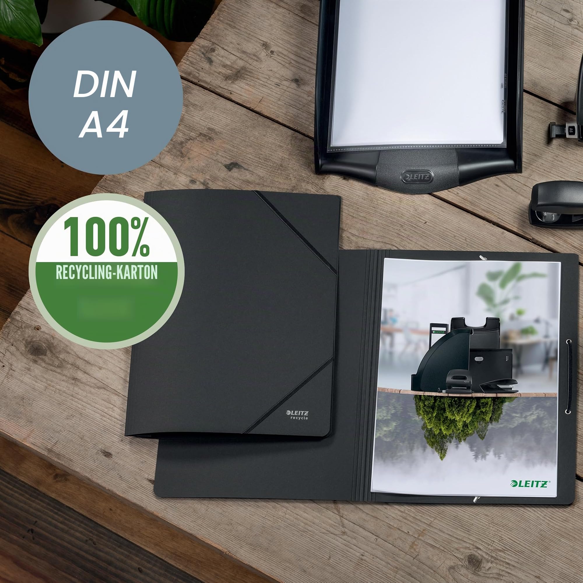 leitz-recycle-a4-eckspannermappe-mit-gummiband-250-blatt-schwarz image 2