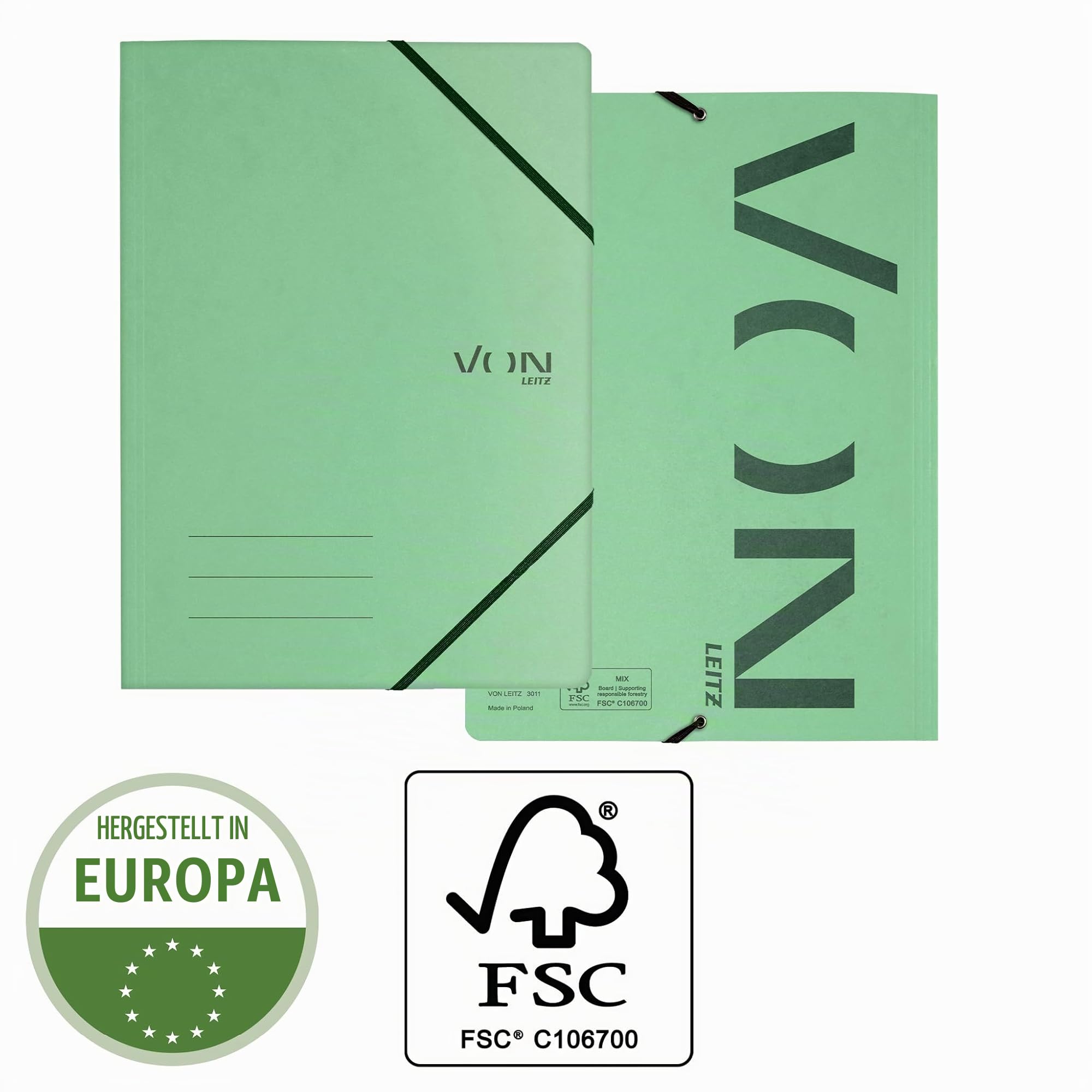 leitz-von-dokumentenmappe-a4-mit-gummibandverschluss-5er-pack-f-r-150-blatt-mint image 3