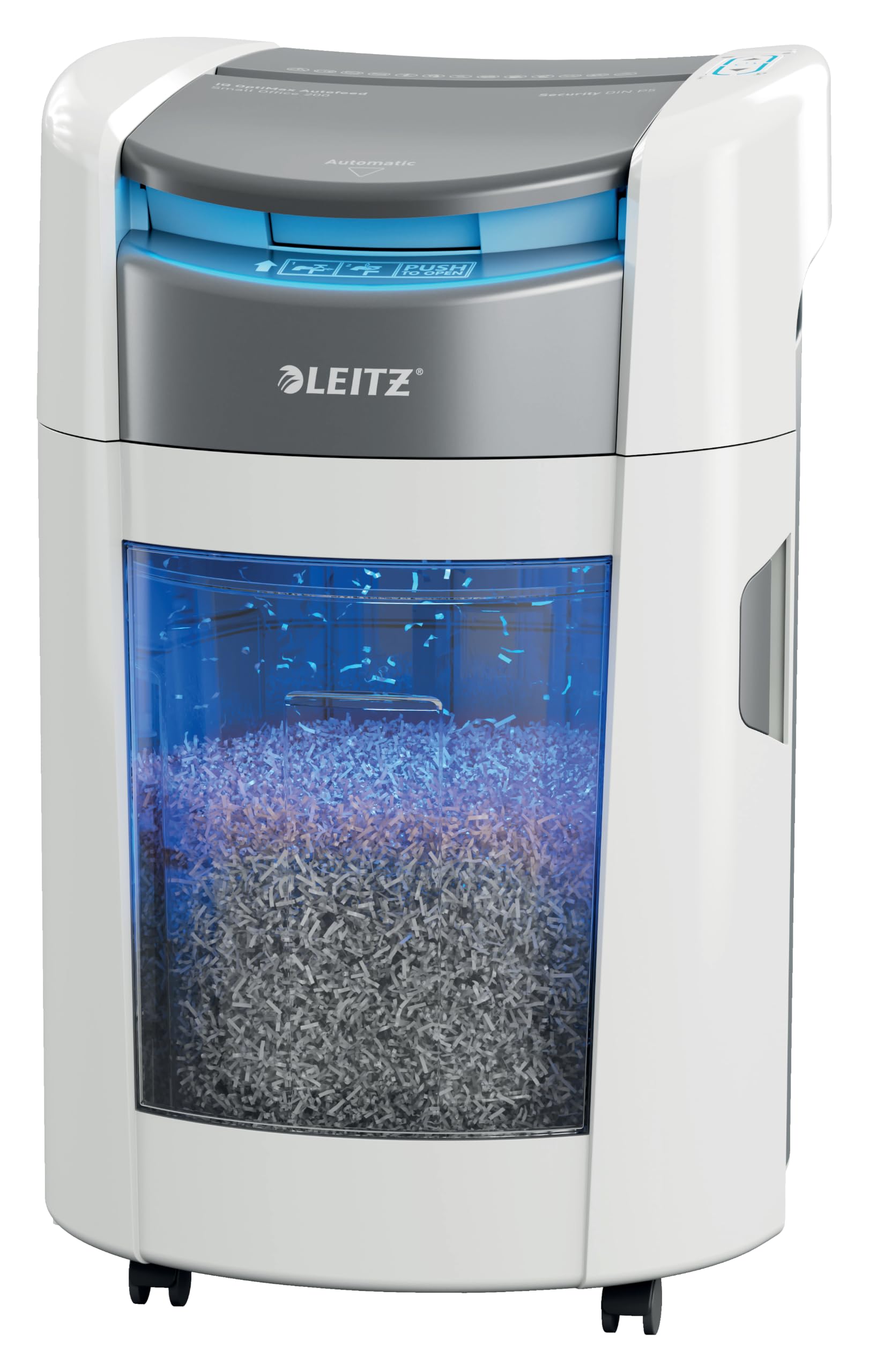 leitz-iq-optimax-autofeed-200-aktenvernichter-p5-200-blatt-21-liter image 1