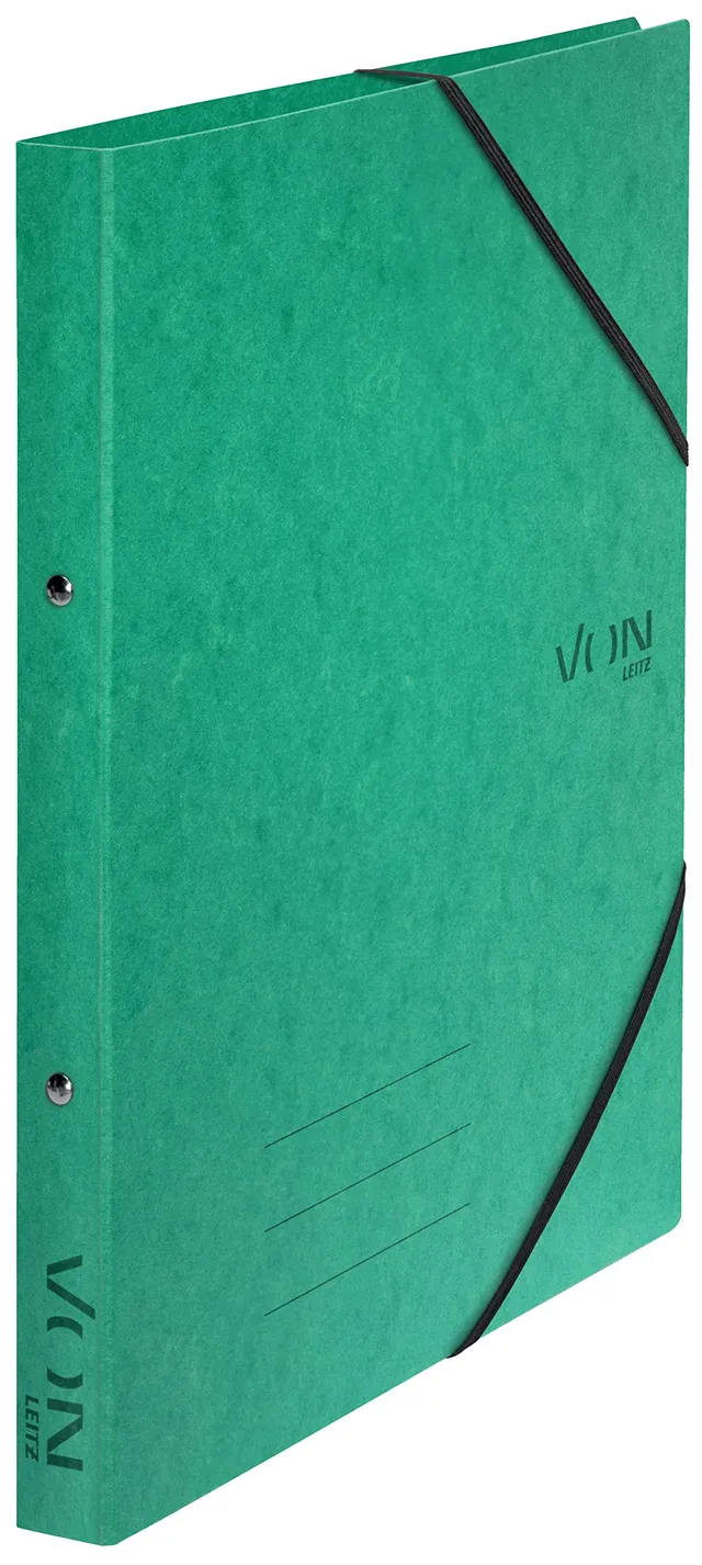 von-leitz-ringbuch-a4-karton-2-ringe-25-mm-gr-n-5-st-ck-f-r-140-blatt image 1