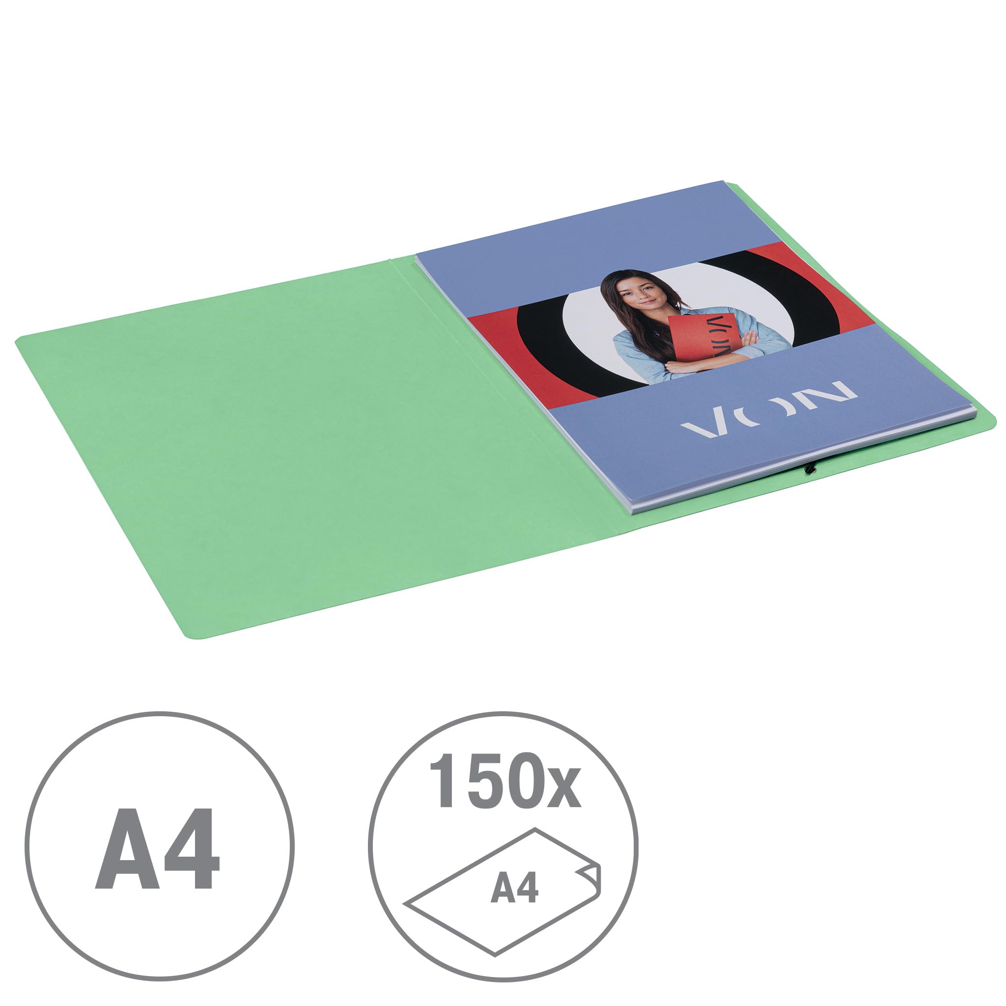 leitz-von-dokumentenmappe-a4-mit-gummibandverschluss-5er-pack-f-r-150-blatt-mint image 2