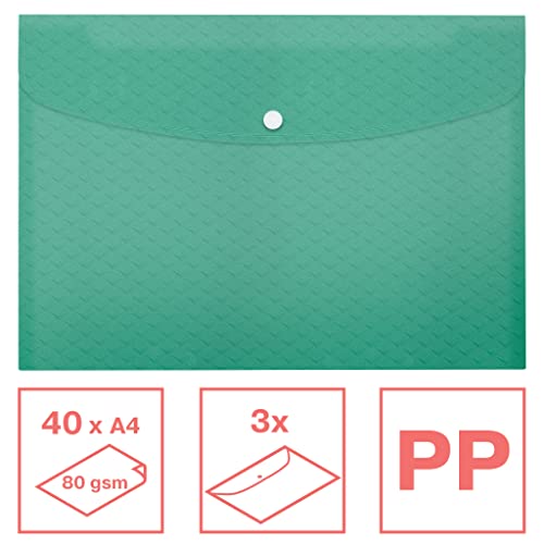 esselte-colour-breeze-a4-dokumententasche-3-st-ck-gr-n-mit-druckknopf image 8