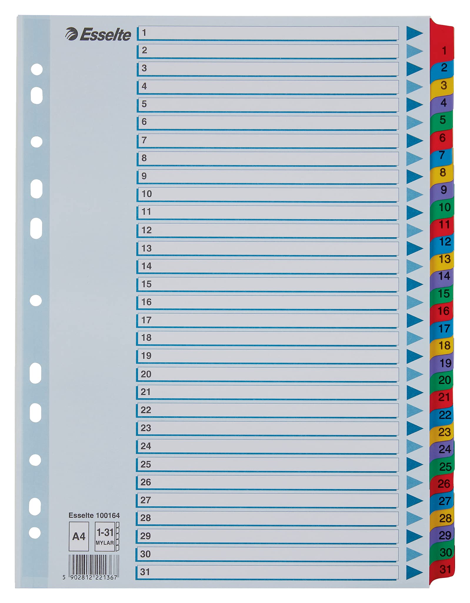esselte-register-a4-1-31-mit-deckblatt-blau-100164 image 1