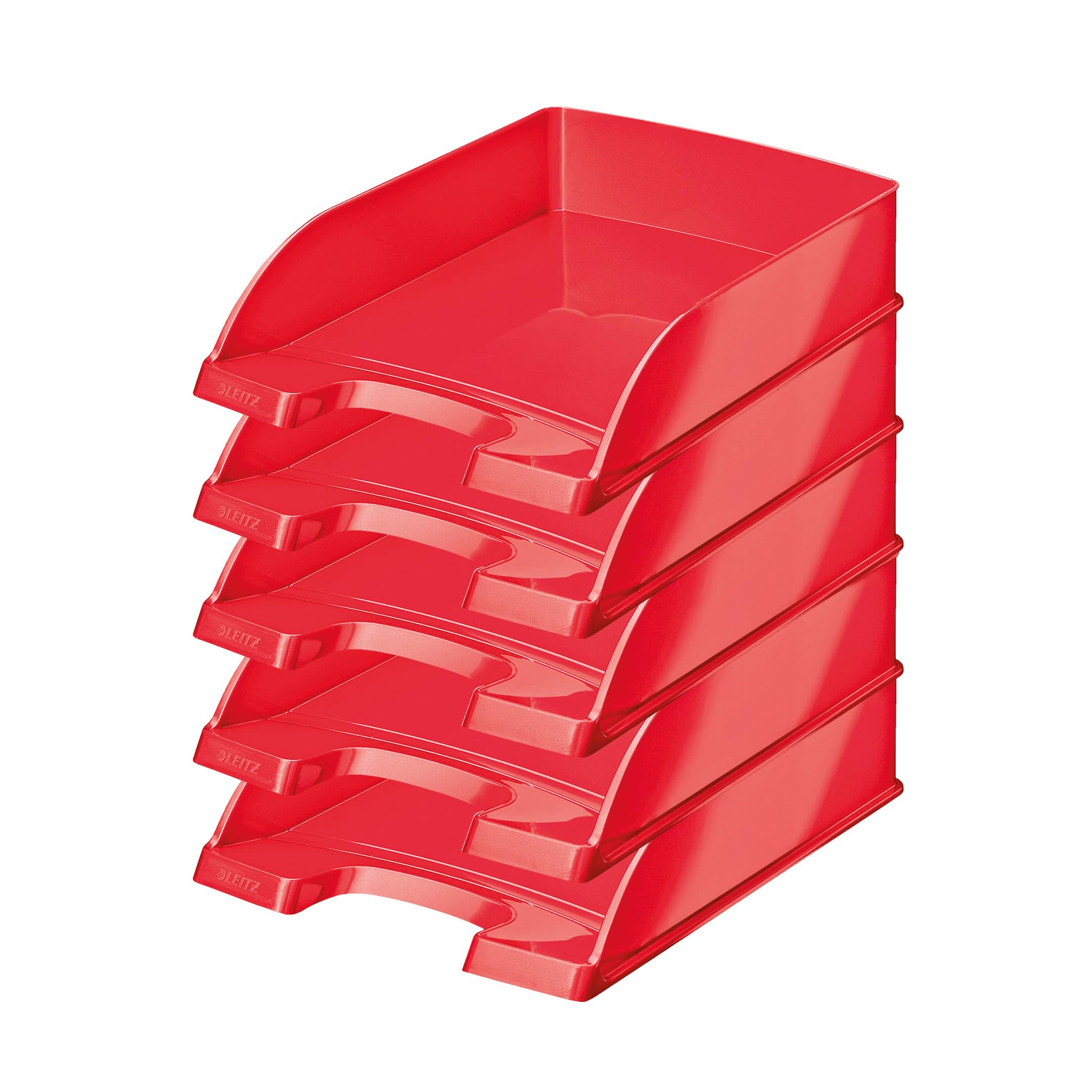leitz-wow-briefkorb-a4-5er-pack-rot-stapelbares-ablagefach-52263023 image 1