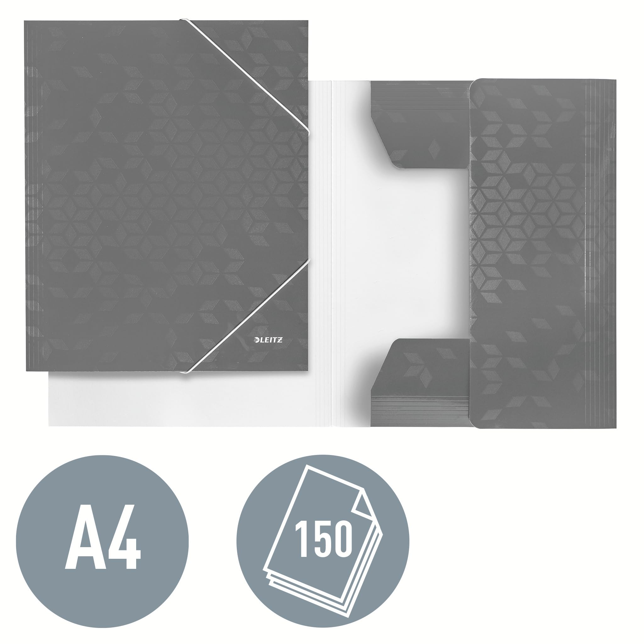 leitz-wow-3-klappen-mappe-39820095-schwarz-a4-f-r-bis-zu-150-blatt-mit-gummizug image 3