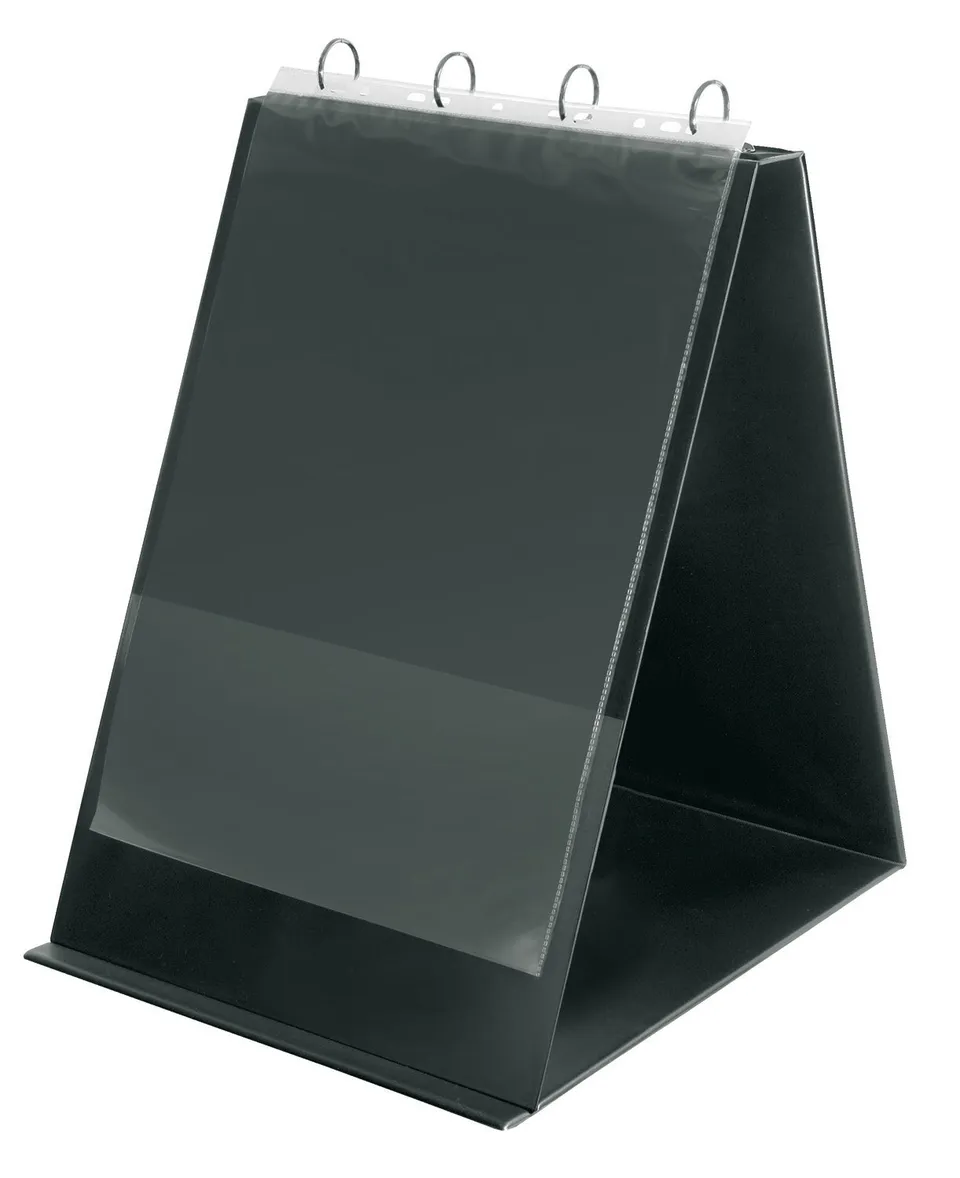 veloflex-tisch-flip-chart-exquisit-din-a3-hoch-pvc-ledernarbung-4-rund-ring-30-m image 1