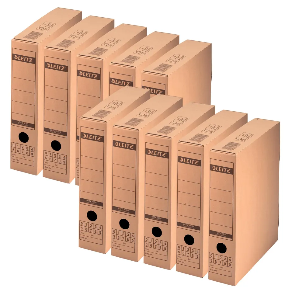 leitz-premium-archiv-schachtel-a4-70-mm-mit-verschlusslasche-10-st-ck-braun image 1