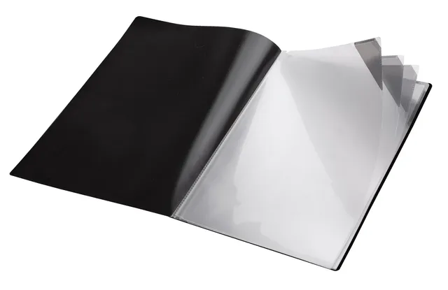 veloflex-sichtmappe-diamond-din-a4-pp-schwarz-mit-4-sichttaschen image 1